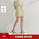 茵曼法式高腰牛仔短裙2025夏季女裝新款顯瘦a字包臀裙 卡其色 L