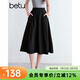 百圖betu女裝夏季新款半身裙【山系戶(hù)外】赫本裙裙子女2504T65 黑色 L