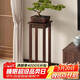 千禧華府實(shí)木中式花臺陽(yáng)臺架子中古風(fēng)置物架落地式裝飾擺件客廳花架子7