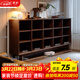 青櫨純實(shí)木書(shū)架置物架落地全實(shí)木書(shū)柜一體靠墻兒童客廳收納矮柜格子柜 15格 | 胡桃色180cm 整裝發(fā)貨 3A級橡膠木+層板可調+送貨上門(mén)