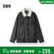 森馬（Semir）牛仔外套男冬棉服25街頭復古做舊仿羊羔毛翻領(lǐng)夾克潮109725108110