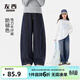 左西女童牛仔褲防褪色兒童彎刀褲春秋款2026新款女孩洋氣春裝褲子 牛仔色 【春秋款 彎刀褲版型】 160 cm