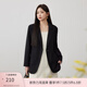 纖莉秀春裝新款大碼女裝胖mm高級感氣質(zhì)通勤百搭彈力舒適純色西裝4133 黑色 2XL