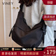 viney新款斜挎包包女包托特包大容量單肩包生日禮物送女友老婆 【黑色】高檔實(shí)用通勤高端餃子包 小眾品牌時(shí)尚百搭帆布包
