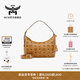 MCM【會(huì )員6期免息】 官旗AREN小號HOBO斜挎包女包流浪包(附延長(cháng)帶) 干邑色 小號