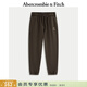 Abercrombie & Fitch美式百搭抓絨LOGO束腳運動(dòng)衛褲長(cháng)褲25秋冬新款男裝134-5147 棕色 M (180/80A)