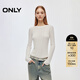 ONLY2025秋季新款圓領(lǐng)輕盈舒適修身亮片長(cháng)袖針織衫女|125324036 A01白鷺色 S