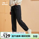 鴻星爾克運動(dòng)褲女新款透氣束腳針織健身跑步女生長(cháng)褲女褲子 正黑 M