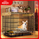 憨憨寵 狗籠貓籠 狗籠子小型犬帶廁所幼犬折疊便攜貓籠子寵物籠具兔籠 黑色 前出盤(pán)狗絲籠 70*50*60cm