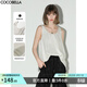 COCOBELLA重工燙銀細閃U領(lǐng)吊帶背心女輕奢風(fēng)休閑無(wú)袖T恤VT0009 月光白 M