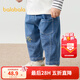 巴拉巴拉寶寶褲子秋裝男童長(cháng)褲嬰兒休閑牛仔褲簡(jiǎn)約時(shí)尚寬松可愛(ài)潮 藍色調00488 100