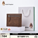 暇步士（Hush Puppies）男士錢(qián)包經(jīng)典短款錢(qián)包手工真皮多卡位卡夾卡包生日禮物送老公 棕色HC-1311051W-2415