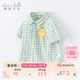 戴維貝拉兒童襯衫男童襯衣童裝寶寶棉上衣小童夏裝格子衫