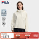 FILA 斐樂(lè )官方女士梭織外套2026春新款休閑日常通勤寬松連帽上衣 霧蓮白-IV L 170/88A/L