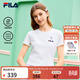 FILA 斐樂(lè )官方女裝針織短袖衫2026春新款時(shí)尚休閑小貓刺繡圓領(lǐng)涼感T恤 云菇白-WT M 165/84A/M