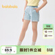 巴拉巴拉童裝兒童牛仔短褲女童夏裝新款全棉牛仔休閑中大童寶寶褲子潮 牛仔淺藍88101 140