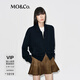 MO&Co.【馬思純同款】針織開(kāi)衫羊毛羊絨毛衣摩安珂 深寶藍色 M /165