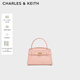 CHARLES&KEITH鱷魚(yú)紋凱莉包手提斜挎婚包包女包生日禮物CK2-50270880-1 Pink粉紅色CK2-50270880-4 S