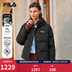 FILA 斐樂(lè )官方女士羽絨服冬季新款防風(fēng)防潑水RGB多彩羽絨連帽外套 正黑色-BK XS 155/76A/XS