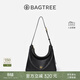 BAGTREE【明星同款】包包樹(shù)圖南頭層植鞣牛皮hobo女包單肩腋下通勤斜挎包 黑色-中號 高級小眾