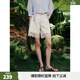 ELLE白色蕾絲花邊拼接牛仔短褲女2025夏季新款高級感時(shí)尚闊腿褲子 白色 S