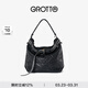GROTTO個(gè)樂(lè )流浪包中號子母包托特松弛感通勤斜挎單肩包禮物 經(jīng)典黑 小號