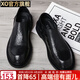 XO皮鞋男【手抓紋牛皮】2026春夏短靴男士靴子商務(wù)正裝休閑鞋子男鞋 黑色5999 42
