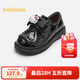 巴拉巴拉童鞋兒童休閑鞋女童春秋立體章仔小皮鞋魔術(shù)貼搭帶公主鞋 黑色90001 30 (腳長(cháng)18.1-18.7/內長(cháng)19.6)