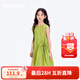 巴拉巴拉女童裙子兒童連衣裙夏裝中大童甜美純棉文藝無(wú)袖花苞裙子 綠色調00344 170