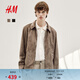 H&M男裝夾克春季長(cháng)袖拉鏈翻領(lǐng)商務(wù)西裝cleanfit重工夾克1225209 米灰色 M 175/100