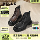 百麗（Belle）男靴潮搭馬丁靴秋冬季褶皺牛皮休閑靴舒適短靴8CQ01DD3 黑色單里 40 (250mm)
