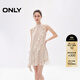 ONLY秋季時(shí)尚仙女氣質(zhì)荷葉邊掛脖短裙連衣裙女|124307006 HH5 桑迪紋樣沙色底 S (160) 80A