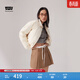 Levi's李維斯女士美式復古寬松休閑輕便短款潮流翻領(lǐng)羽絨服外套 杏色 S