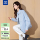 唐獅（TonLion）2026春季新款女襯衫藍色長(cháng)袖純色高級感女士襯衣小個(gè)子