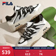 斐樂(lè )（FILA）斑斕鞋ROSETTA女鞋板鞋面包厚底鞋復古休閑鞋 雪白/黑-SB 37.5