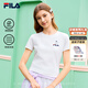 FILA 斐樂(lè )官方女裝針織短袖衫2026春新款時(shí)尚休閑小貓刺繡圓領(lǐng)涼感T恤 云菇白-WT M 165/84A/M