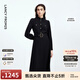 朗姿朗姿復古A字立領(lǐng)氣質(zhì)修身通勤裙秋新款連衣裙 黑色 L