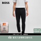 雨果博斯BOSS【經(jīng)典款】男士彈力棉緞面材質(zhì)錐形休閑褲 001-黑色 M （3232）