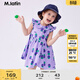 馬·拉?。∕.Latin）/童裝兒童連衣裙夏新款女童小童波點(diǎn)印花背心連衣裙 花紫色 110