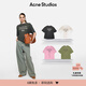 Acne Studios[春夏新品][6期免息]經(jīng)典款1996徽標印花短袖T恤 褪色黑色 M -女 / S-男