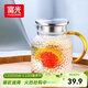 富光耐熱玻璃涼水壺大容量家用果汁杯花茶杯茶壺冷水壺錘紋壺1200ML