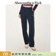 Abercrombie & Fitch【經(jīng)典直筒】經(jīng)典小麋鹿圖案美式抓絨衛褲25秋冬女裝147-5165 海軍藍 L (165/86A) 偏大偏長(cháng)，建議小一碼