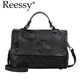 Reessy奢侈品牌包包新款斜挎包女2026輕奢時(shí)尚女包百搭真皮小包單肩手提 黑色(五葉小方包)