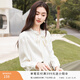香影飄帶蝴蝶結雪紡襯衫女長(cháng)袖2026春季新款襯衣垂感職業(yè)通勤上衣 米色 S