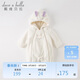戴維貝拉（DAVE＆BELLA）嬰兒連體衣女寶寶滿(mǎn)月服保暖冬裝爬服新生兒外出服