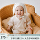 OAK FAMILY新品新生嬰兒衣服兒童棉平紋短袖初生兒寶寶休閑連體衣夏 奶白 66cm