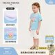 Teenie Weenie  Kids小熊童裝25年款女寶寶肩開(kāi)扣印花短袖T恤打底衫 藍色 120 cm