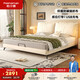 帕沙曼（pashaman）布藝床 奶油風(fēng)軟包主臥大床雙人床鋼木框架1.8x2米+床墊 1072CF