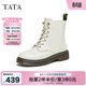 他她（TATA）靴子經(jīng)典英倫風(fēng)復古加絨馬丁靴厚底女靴真皮短靴WUY02DZ4 米白（單里） 38
