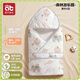 愛(ài)貝迪拉（AIBEDILA）包被嬰兒睡袋初生春夏四季產(chǎn)房抱被新生兒輕薄款棉包單巾秋冬被子 春秋-6層（森林游樂(lè )園）天然竹棉&7A抗菌
